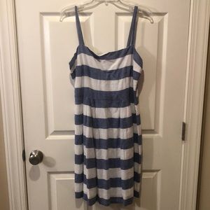 Loft blue and white striped dress